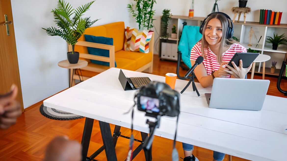 Woman using a coworking for creators' office